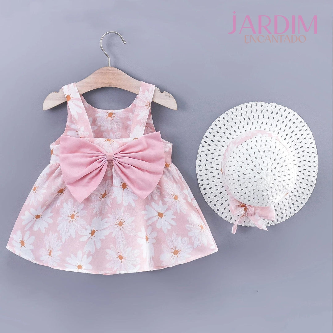 vestido infantil floral vestido infantil com estampa de flores vestido meninas floral vestido feminino criança com flores vestido infantil algodão poliéster vestido de verão para meninas vestido infantil com chapéu vestido floral e chapéu infantil moda infantil verão roupa infantil flores e chapéu