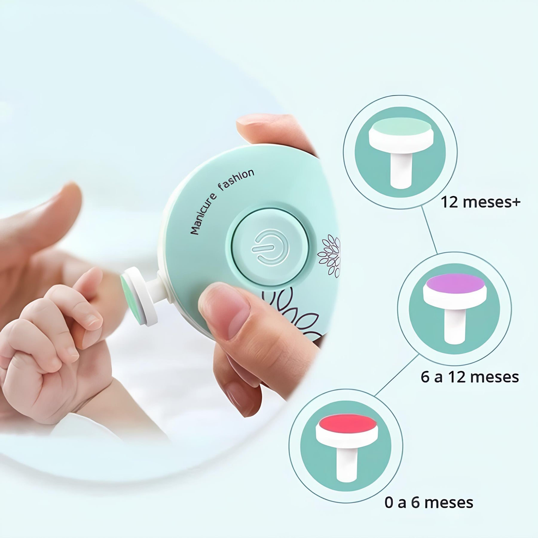 Cortador de Unhas Elétrico para Bebê com Lixas Suaves