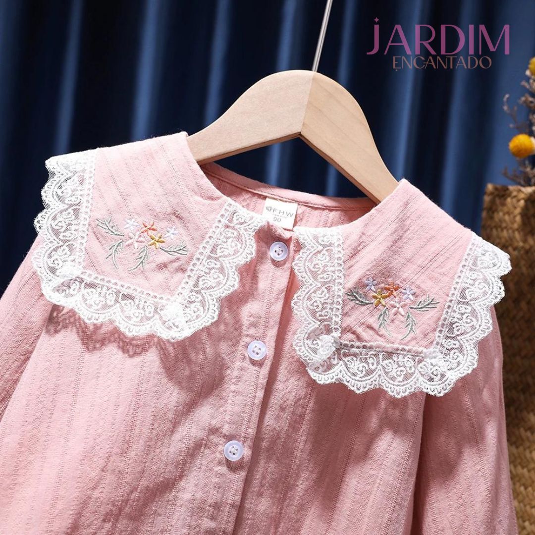 Blusa feminina infantil babado Blusa infantil algodão poliéster Blusa com babado para menina Blusa feminina bebê babado Blusa infantil confortável Blusa menina algodão poliéster Roupas infantis com babado Blusa casual feminina infantil Blusa de algodão e poliéster para menina Blusa fashion bebê com babado