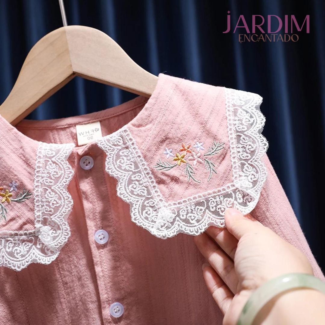 Blusa feminina infantil babado Blusa infantil algodão poliéster Blusa com babado para menina Blusa feminina bebê babado Blusa infantil confortável Blusa menina algodão poliéster Roupas infantis com babado Blusa casual feminina infantil Blusa de algodão e poliéster para menina Blusa fashion bebê com babado