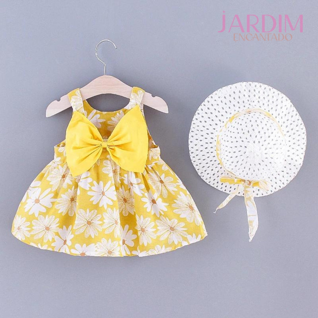vestido infantil floral vestido infantil com estampa de flores vestido meninas floral vestido feminino criança com flores vestido infantil algodão poliéster vestido de verão para meninas vestido infantil com chapéu vestido floral e chapéu infantil moda infantil verão roupa infantil flores e chapéu