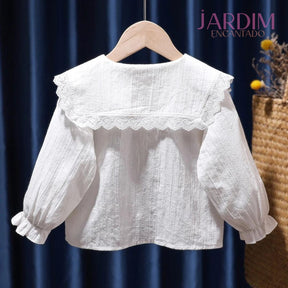 Blusa feminina infantil babado Blusa infantil algodão poliéster Blusa com babado para menina Blusa feminina bebê babado Blusa infantil confortável Blusa menina algodão poliéster Roupas infantis com babado Blusa casual feminina infantil Blusa de algodão e poliéster para menina Blusa fashion bebê com babado