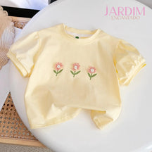 Blusa feminina infantil Blusa infantil estampa flores Blusa menina algodão poliéster Blusa floral infantil Roupa feminina infantil Blusa floral algodão poliéster Blusa estampa flores meninas Blusa de flores para meninas Blusa infantil confortável Blusa casual infantil