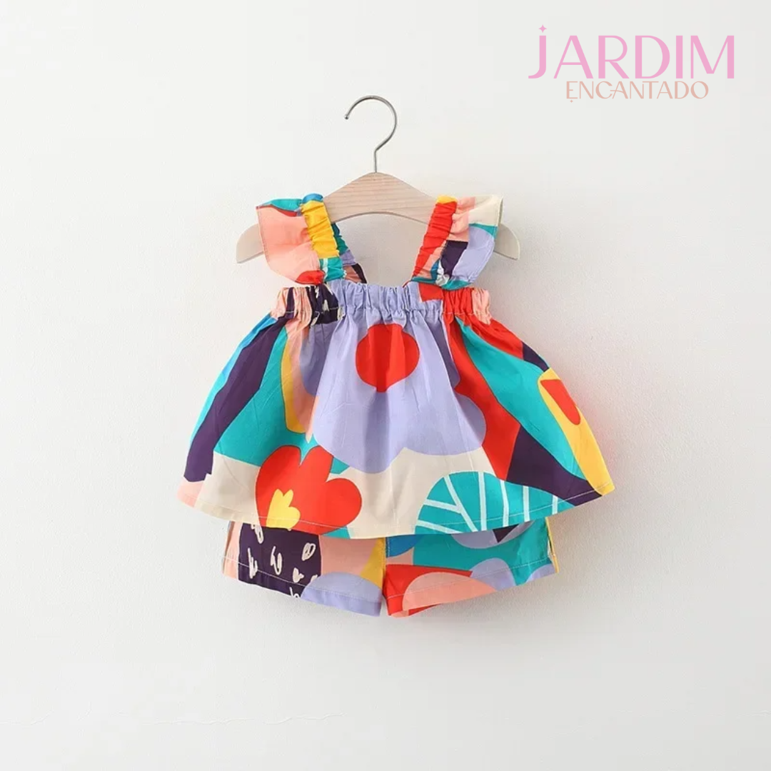 Conjunto infantil blusa branca e short estampado Roupas infantis blusa branca e short colorido Conjunto criança blusa branca e short listrado Moda infantil blusa branca e short com estampas Conjunto de verão infantil blusa branca e short colorido Conjunto infantil de blusa branca e short com linhas coloridas Roupas infantis de verão blusa branca e short estampado Conjunto infantil fashion blusa branca e short estampado Conjunto de roupas infantis blusa branca e short colorido Moda bebê blusa branca e short 