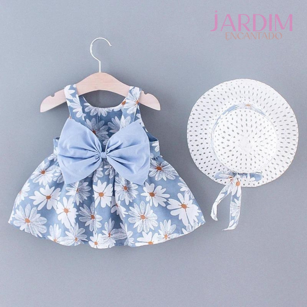 vestido infantil floral vestido infantil com estampa de flores vestido meninas floral vestido feminino criança com flores vestido infantil algodão poliéster vestido de verão para meninas vestido infantil com chapéu vestido floral e chapéu infantil moda infantil verão roupa infantil flores e chapéu