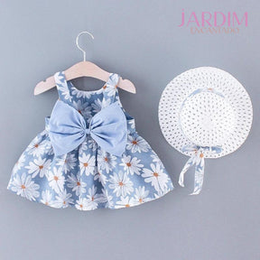 vestido infantil floral vestido infantil com estampa de flores vestido meninas floral vestido feminino criança com flores vestido infantil algodão poliéster vestido de verão para meninas vestido infantil com chapéu vestido floral e chapéu infantil moda infantil verão roupa infantil flores e chapéu