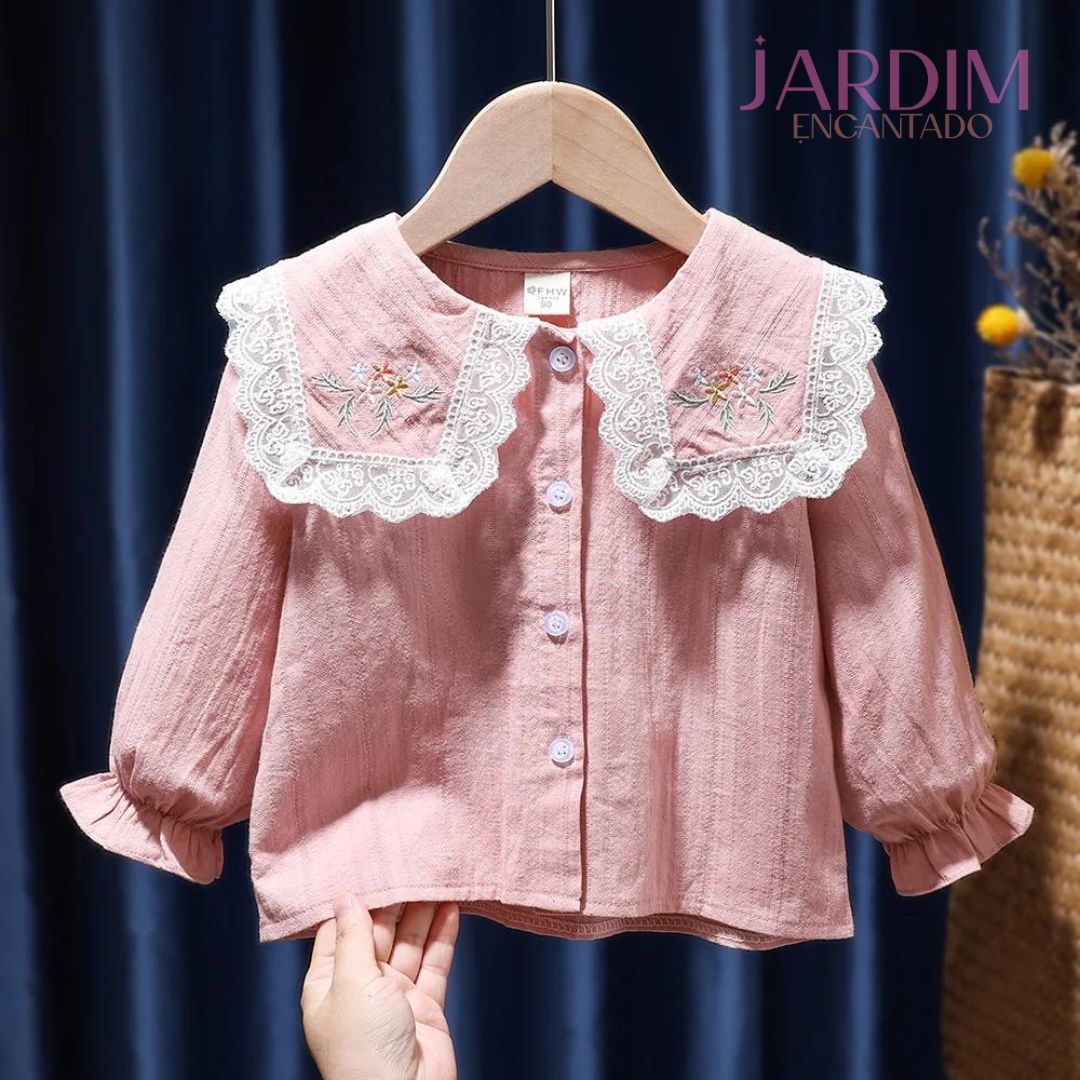 Blusa feminina infantil babado Blusa infantil algodão poliéster Blusa com babado para menina Blusa feminina bebê babado Blusa infantil confortável Blusa menina algodão poliéster Roupas infantis com babado Blusa casual feminina infantil Blusa de algodão e poliéster para menina Blusa fashion bebê com babado
